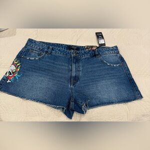 Ed Hardy Dark Blue Jean Shorts